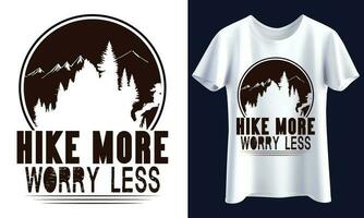 Hike more worry less, Hiking t shirt design vector