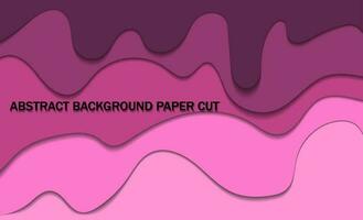 Abstract background, lines and waves in paper cut style, paint flowing on the wall, trendy color Rose violet vector