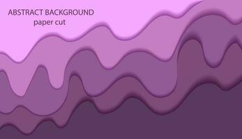 Abstract background, lines and waves in paper cut style, paint flowing on the wall, trendy color Sparklin grape vector