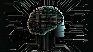 illustration of human brain and AI technology photo