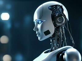 female artificial intelligence robot 3d render photo