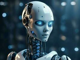 female artificial intelligence robot 3d render photo