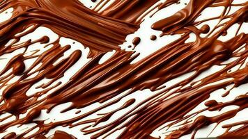 chocolate cream streaks isolated on white background photo