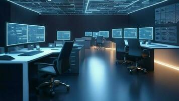 futuristic cyber data security office photo