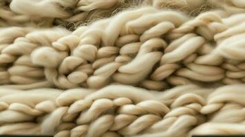 close up of white raw sheep wool texture photo