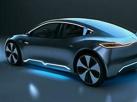 Futuristic sports car, the electric vehicle. photo