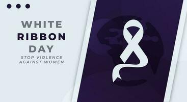 White Ribbon Day Celebration Vector Design Illustration for Stop violence against women background