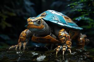 robot turtle futuristic. photo