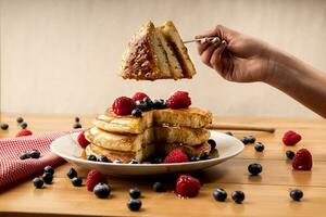 delicious blueberry pancakes photo