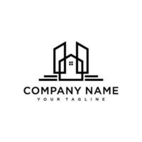 Real estate building logo - modern and simple design vector