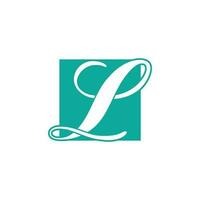 letter L handwriting calligraphy logo design vector