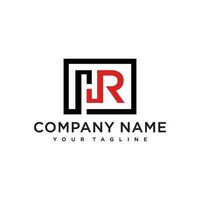 HR logo initial letter design template vector