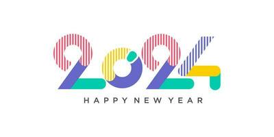 2024 Happy New Year logo text design. 2024 number design template. Vector illustration.