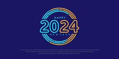 2024 Happy New Year logo text design. 2024 number design template. Vector illustration.