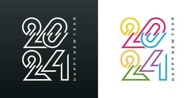 2024 Happy New Year logo text design. 2024 number design template. Vector illustration.