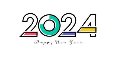 2024 Happy New Year logo text design. 2024 number design template. Vector illustration.