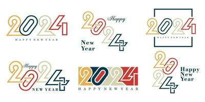 2024 Happy New Year logo text design. 2024 number design template. Vector illustration.