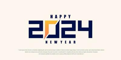 2024 Happy New Year logo text design. 2024 number design template. Vector illustration.