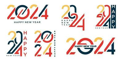 2024 Happy New Year logo text design. 2024 number design template. Vector illustration.