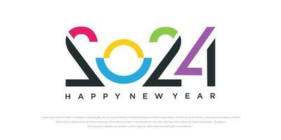 2024 Happy New Year logo text design. 2024 number design template. Vector illustration.