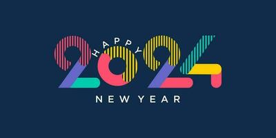 2024 Happy New Year logo text design. 2024 number design template. Vector illustration.