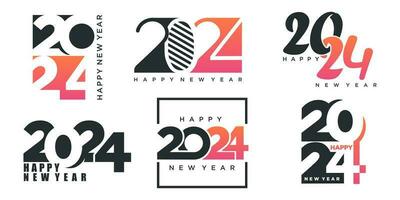 2024 Happy New Year logo text design. 2024 number design template. Vector illustration.