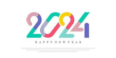 2024 Happy New Year logo text design. 2024 number design template. Vector illustration.