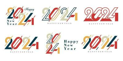 2024 Happy New Year logo text design. 2024 number design template. Vector illustration.