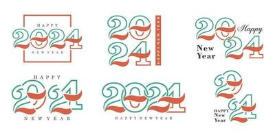 2024 Happy New Year logo text design. 2024 number design template. Vector illustration.