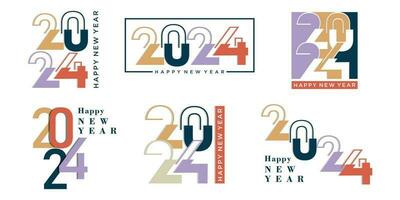 2024 Happy New Year logo text design. 2024 number design template. Vector illustration.