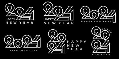 2024 Happy New Year logo text design. 2024 number design template. Vector illustration.