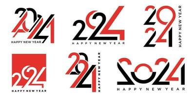 2024 Happy New Year logo text design. 2024 number design template. Vector illustration.