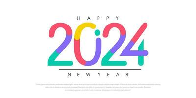 2024 Happy New Year logo text design. 2024 number design template. Vector illustration.