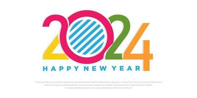 2024 Happy New Year logo text design. 2024 number design template. Vector illustration.