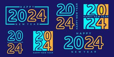 2024 Happy New Year logo text design. 2024 number design template. Vector illustration.