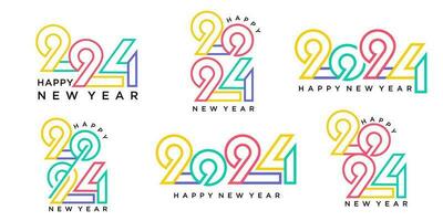 2024 Happy New Year logo text design. 2024 number design template. Vector illustration.