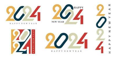 2024 Happy New Year logo text design. 2024 number design template. Vector illustration.