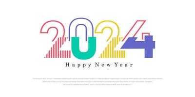 2024 Happy New Year logo text design. 2024 number design template. Vector illustration.