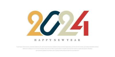 2024 Happy New Year logo text design. 2024 number design template. Vector illustration.