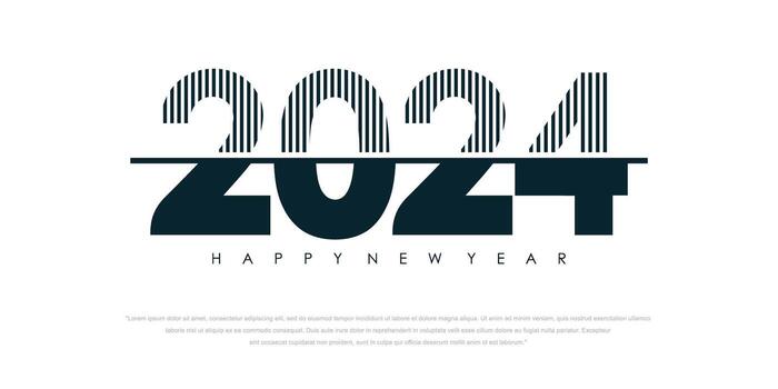 2024 Happy New Year logo text design. 2024 number design template. Vector illustration.