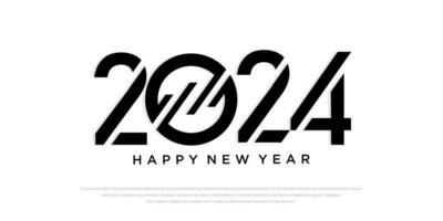 2024 Happy New Year logo text design. 2024 number design template. Vector illustration.