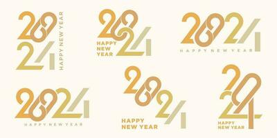 2024 Happy New Year logo text design. 2024 number design template. Vector illustration.