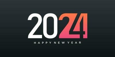 2024 Happy New Year logo text design. 2024 number design template. Vector illustration.