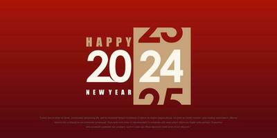 2024 Happy New Year logo text design. 2024 number design template. Vector illustration.