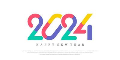 2024 Happy New Year logo text design. 2024 number design template. Vector illustration.