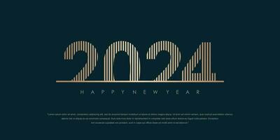 2024 Happy New Year logo text design. 2024 number design template. Vector illustration.