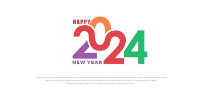 2024 Happy New Year logo text design. 2024 number design template. Vector illustration.