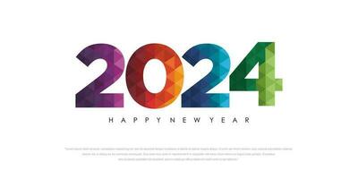 2024 Happy New Year logo text design. 2024 number design template. Vector illustration.