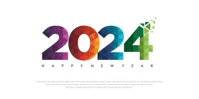 2024 Happy New Year logo text design. 2024 number design template. Vector illustration.