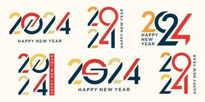 2024 Happy New Year logo text design. 2024 number design template. Vector illustration.